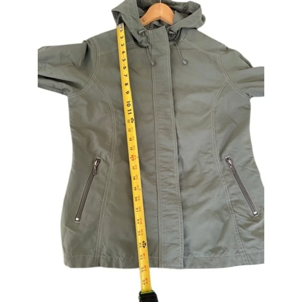 Eddie Bauer Vintage Womens Olive Green Hooded Lightweight Utility Jacket - Small